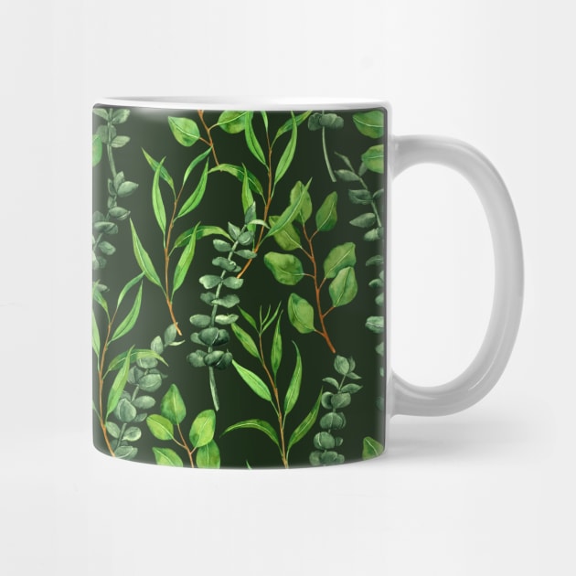 Eucalyptus on dark green by katerinamk